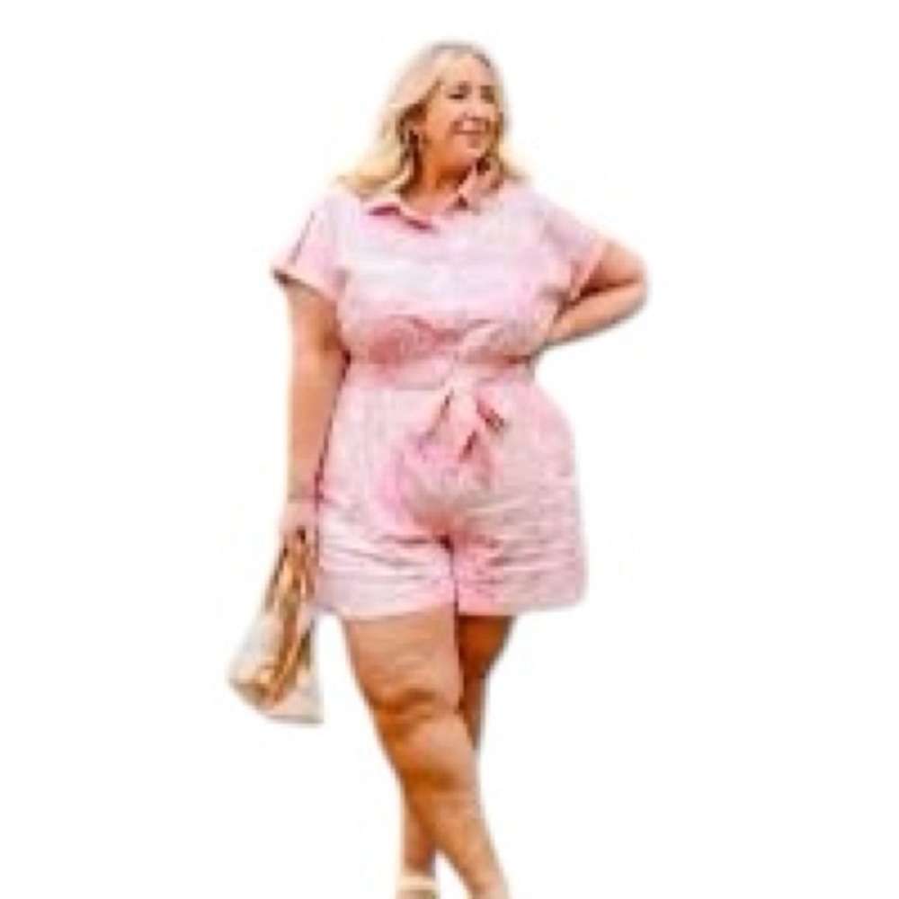 Lane Bryant Paisley Bandana Print Belted Romper Size 16 NWT Summer Resort Wear - Picture 6 of 15